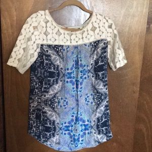 Pretty Akemi + Kin Anthropologie Lace Tunic